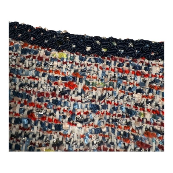 Tahari A Line Tweed Multi Color Metallic Ribbon Trim Waist Mini Skirt Size 16 - Picture 11 of 14